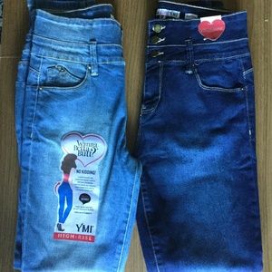 2 Pr YMI Wanna Betta Butt Jeans Sz 7 High Waisted
